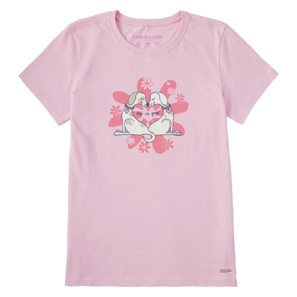Life Is Good DogHeart Short Sleeve Tee Pink Size XXL Women's EUC 100% Cotton